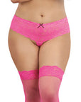 Thigh High Fishnet Back Seam - Hot Pink - Q