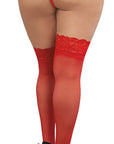 Thigh High Lace Tops - Red - Q