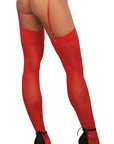 Thigh High with Back Seam - Red