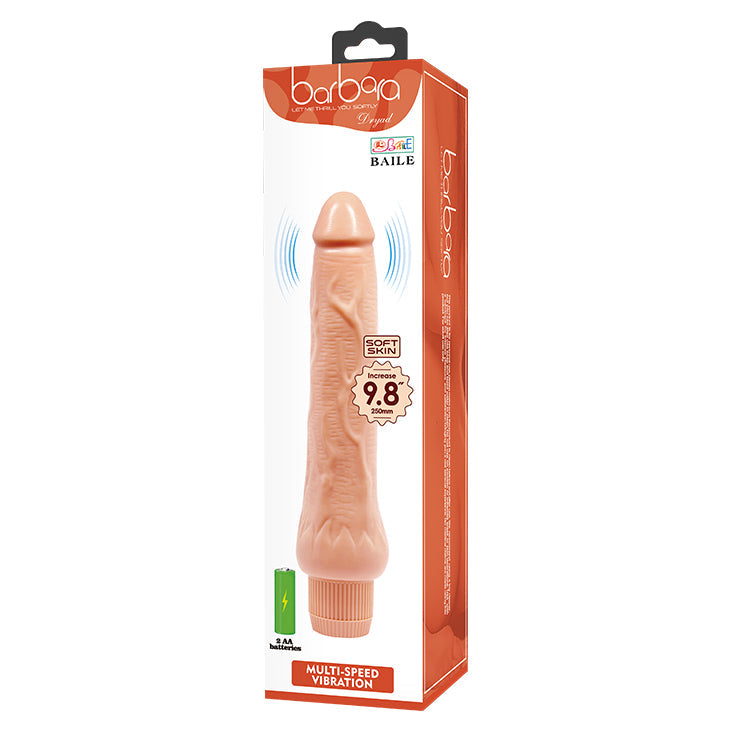 9.8" Realistic Dildo Vibrator - Flesh - K. P.