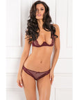 With Love Half Cup Bra & Crotchless Panty - Black
