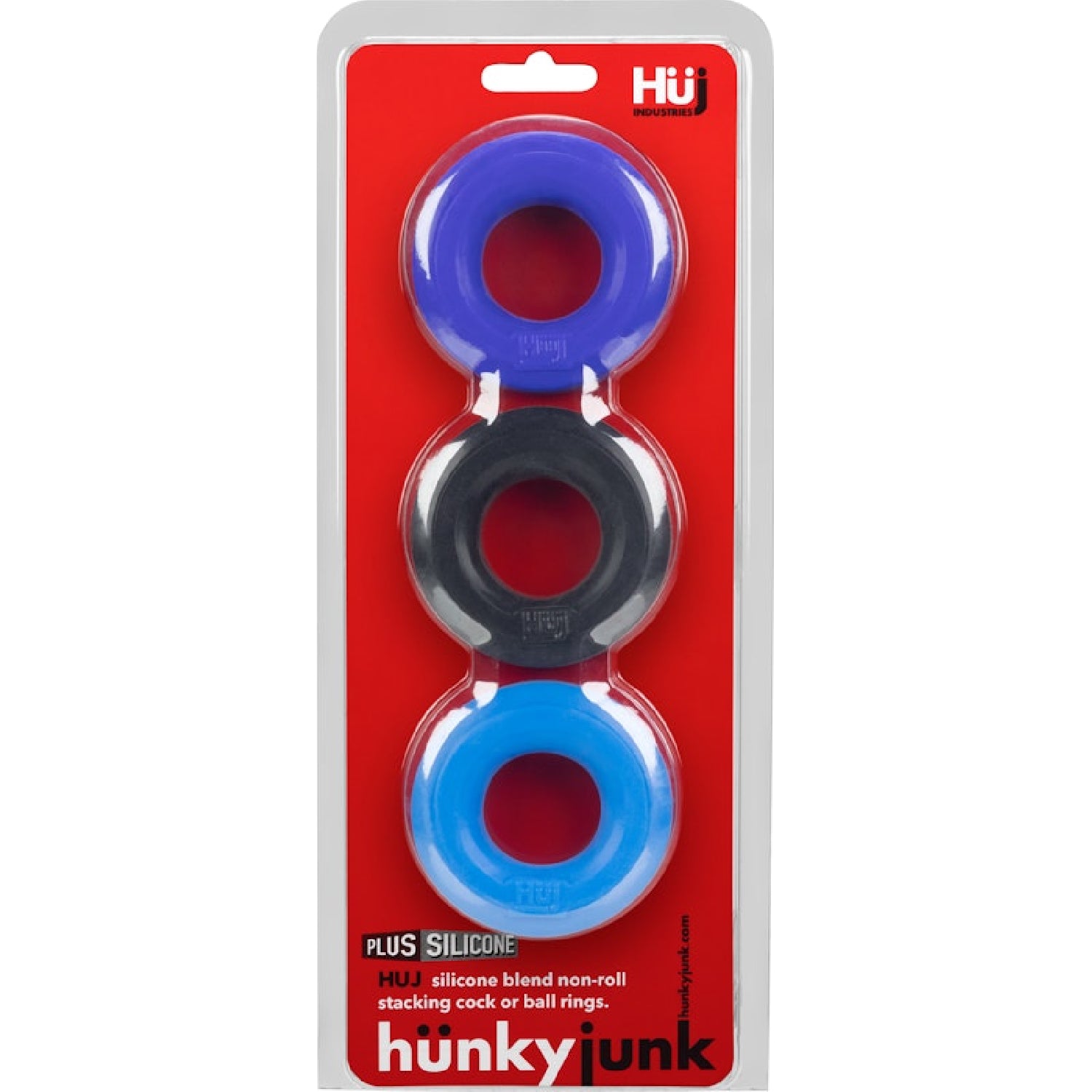 Hunkyjunk - HUJ3 C-RING 3 Pk - Blue/Black