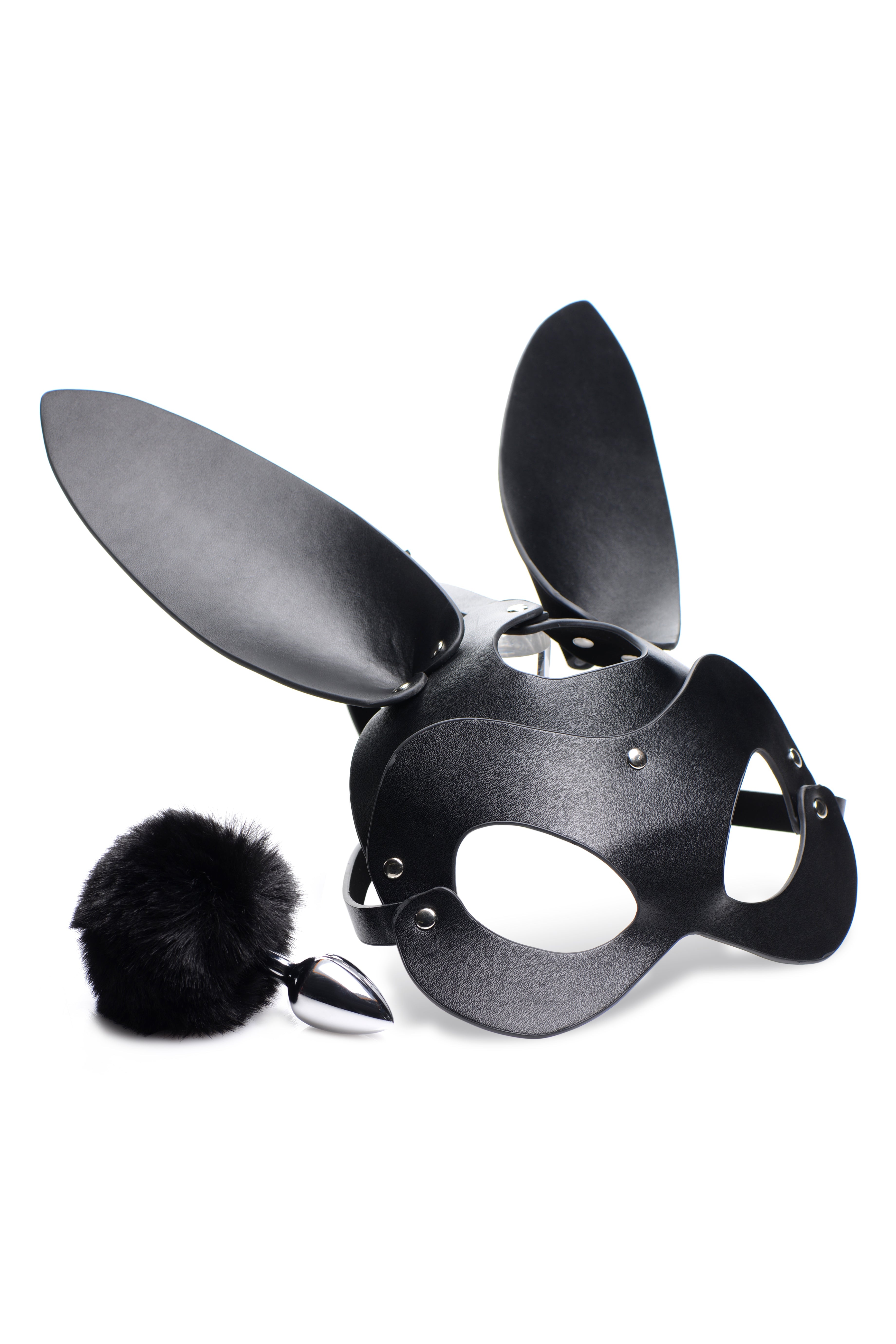 Tailz - Bunny Tail Anal Plug and Mask Set - Black - K. P.