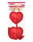 Reusable Heart Tassels Nipple Pasties - Red - K. P.