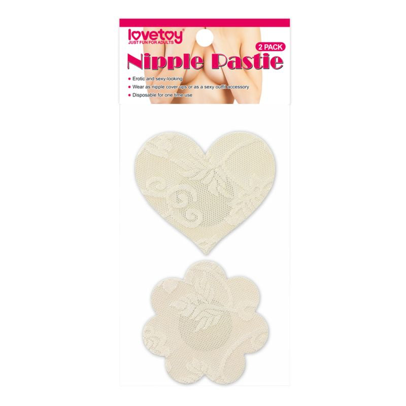 🎁 Lace Heart and Flower Nipple Pasties Twin Pack - Nude (100% off) - K. P.