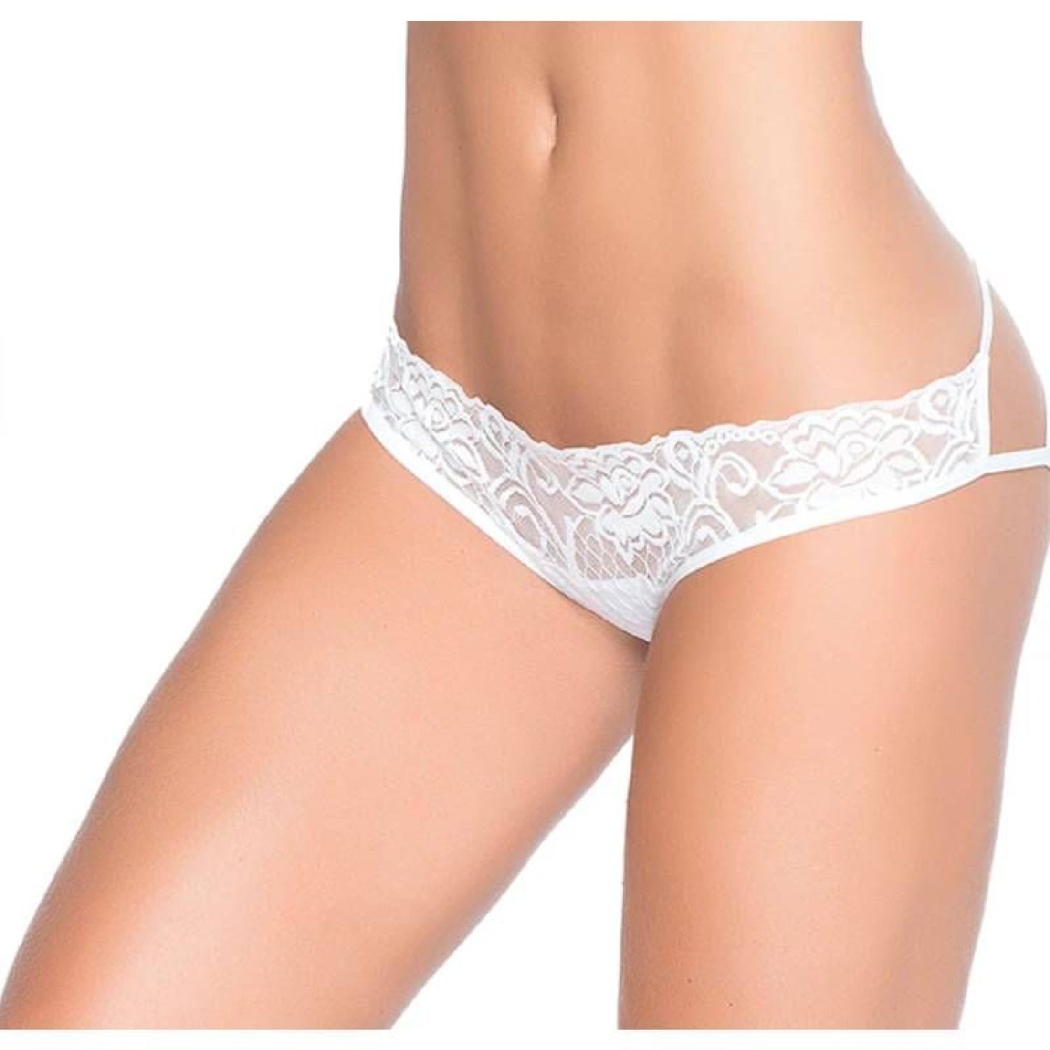 Caged Lace Panty - White
