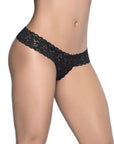 Peekaboo Crotchless Thong - Black