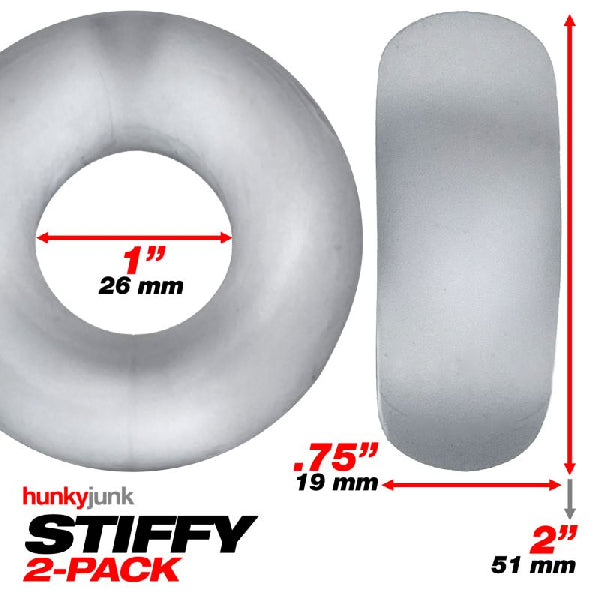 Stiffy 2 Pc Bulge Cockrings by HunkyJunk Ice Clear Ice - K. P.