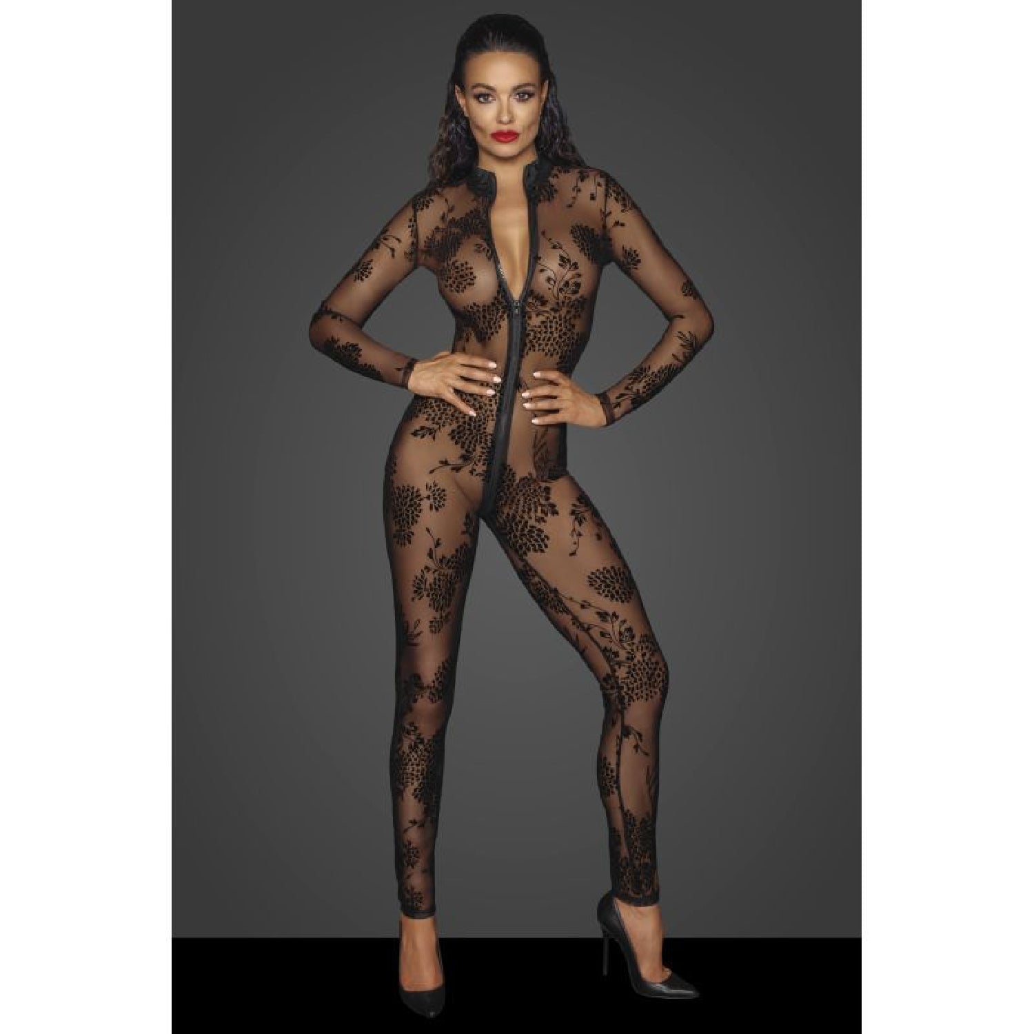 Long Tulle Overall with 3 Way Zipper - Black