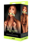 Glow In The Dark Silicone Ball Gag - Black/Green