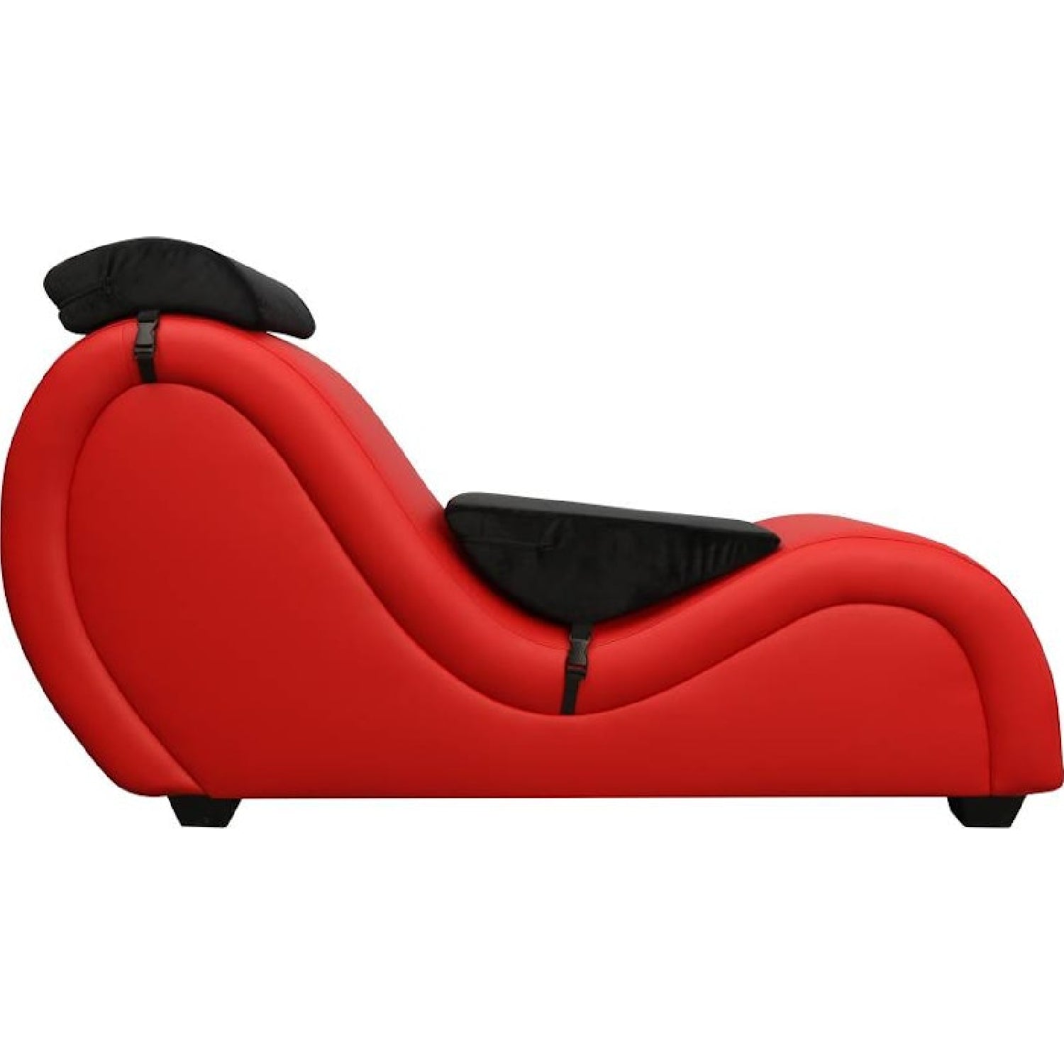 Kama Sutra Mebon Chaise Love Lounge - Red with Black Pillows - K. P.