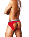 Open Back Brief - White/Red