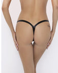 Snake Wetlook Thong - Large - Black - K. P.