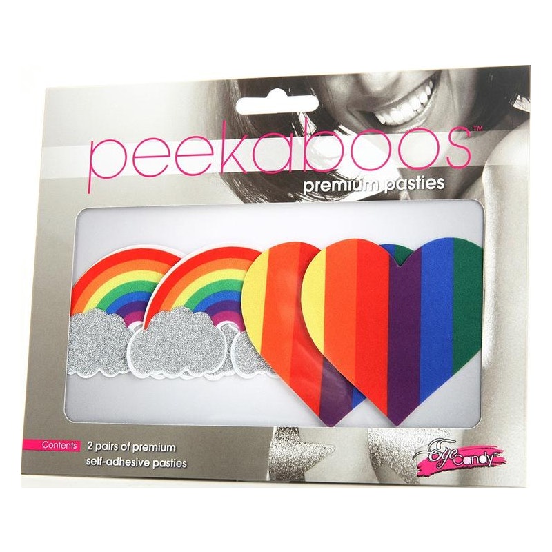 Pride Glitter Rainbows and Hearts Pasties - K. P.