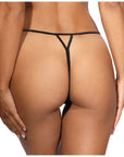 Lace Open Front G-String - Black