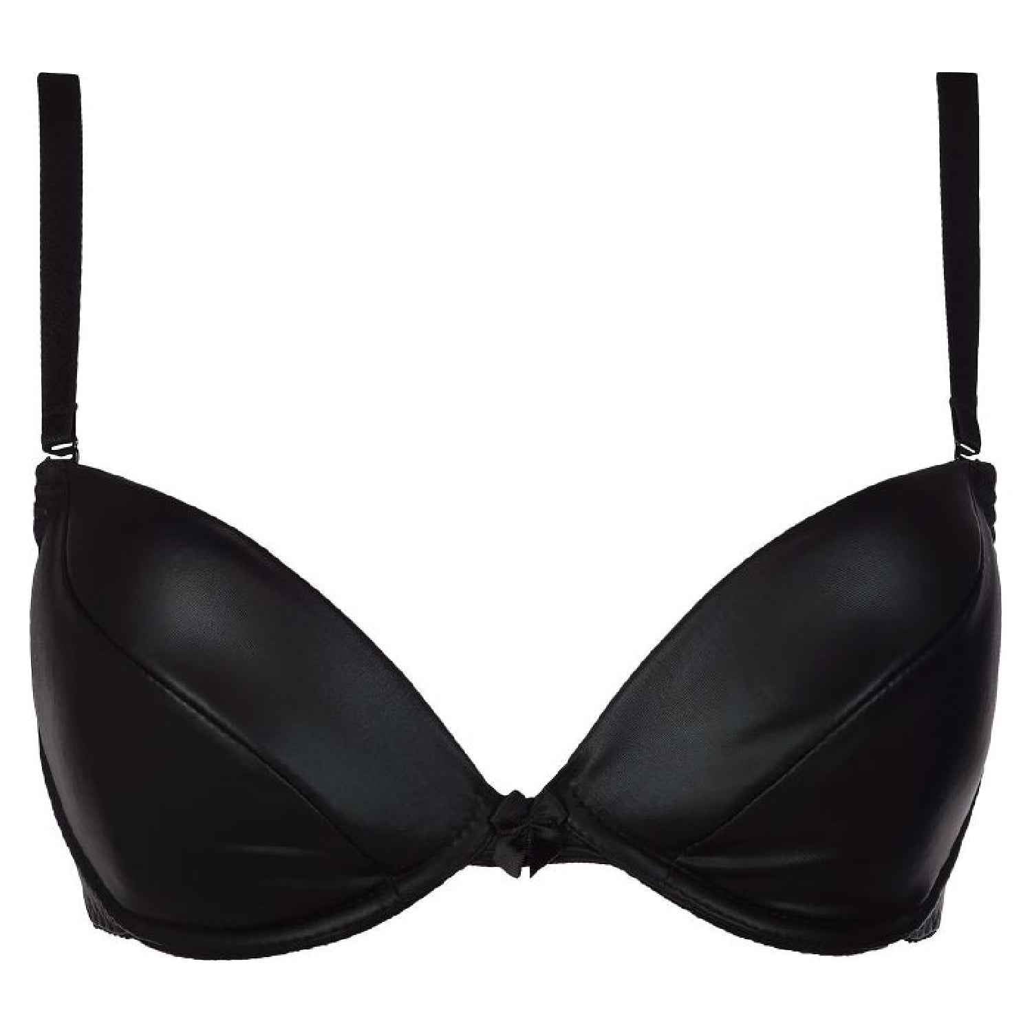 Stretch Wetlook Bra Black