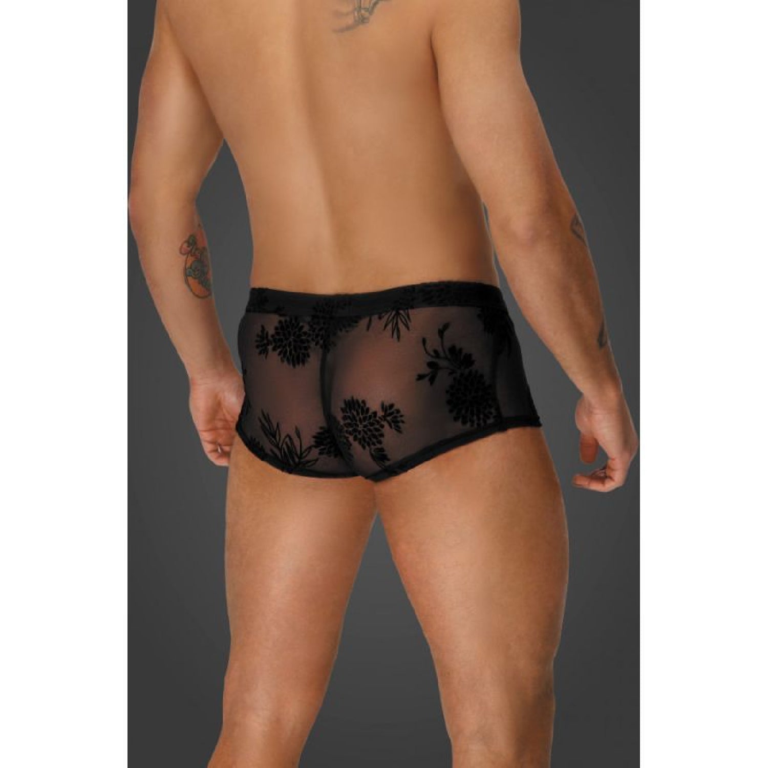 Flock Embroidery Short-Shorts - Black