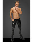 Snake Wetlook Long Pants with Back Pockets - Black - K. P.