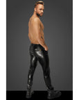 Snake Wetlook Long Pants with Back Pockets - Black - K. P.