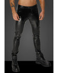 Snake Wetlook Long Pants with Back Pockets - Black - K. P.