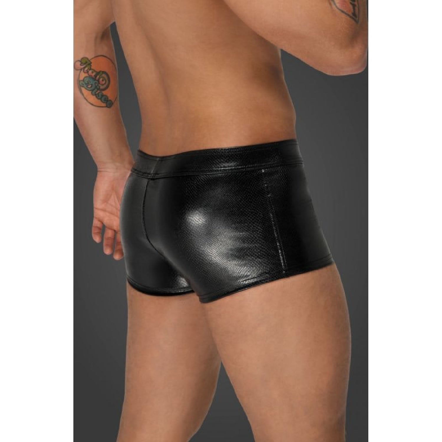 Snake Wetlook Short Shorts - Black - K. P.