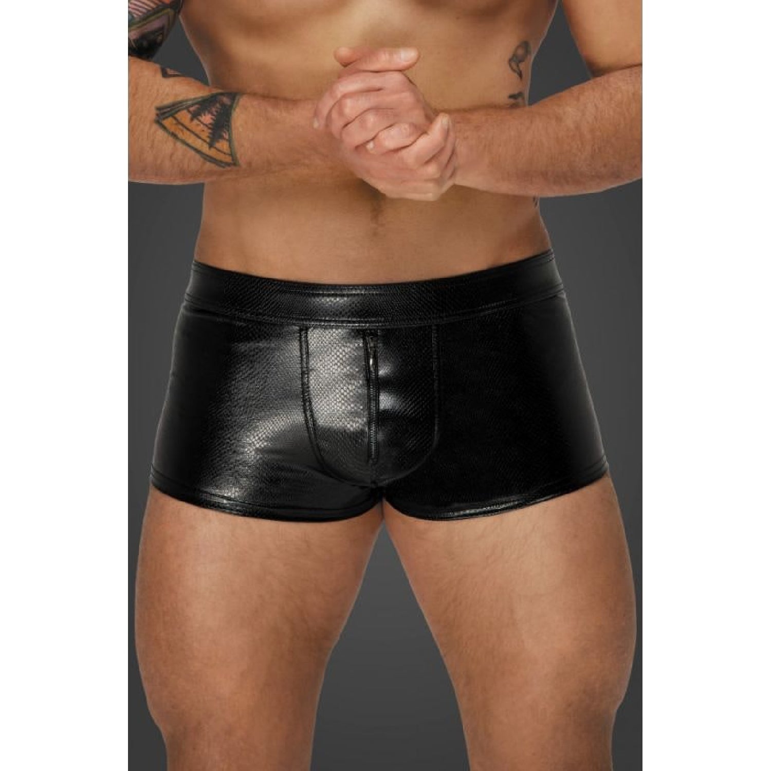 Snake Wetlook Short Shorts - Black - K. P.