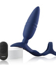 Dual Thrusting Anal Probe with Cockring and Remote - Ring'n'Rear - Blue - K. P.