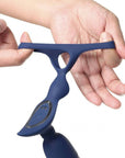 Dual Thrusting Anal Probe with Cockring and Remote - Ring'n'Rear - Blue - K. P.