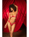 Lace Cut Out Set - Red - K. P.