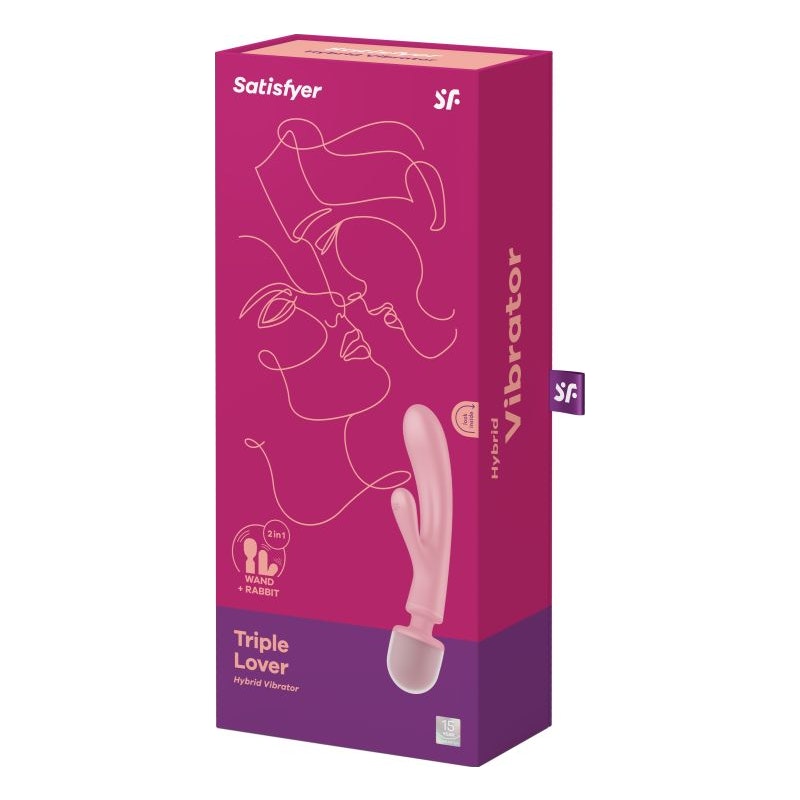 Massager & Rabbit Vibrator - Triple Lover - Pink - K. P.