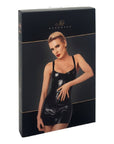 Starlet Wetlook Minidress with Ring Belt - Black - K. P.