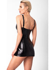 Starlet Wetlook Minidress with Ring Belt - Black - K. P.