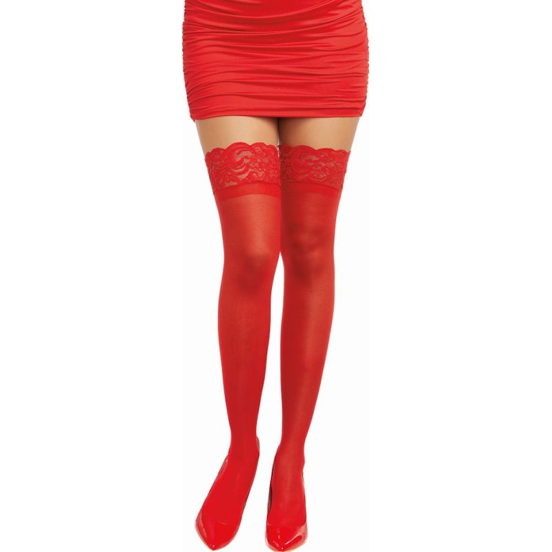 Lace Top Thigh High Stockings - Multiple Colours - K. P.