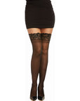 Lace Top Thigh High Stockings - Multiple Colours - K. P.