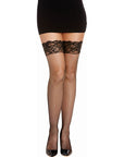 Back Seam Fishnet Thigh High Stockings - Multiple Colours - K. P.