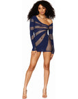 Seamless Long-Sleeve Chemise - Navy - K. P.