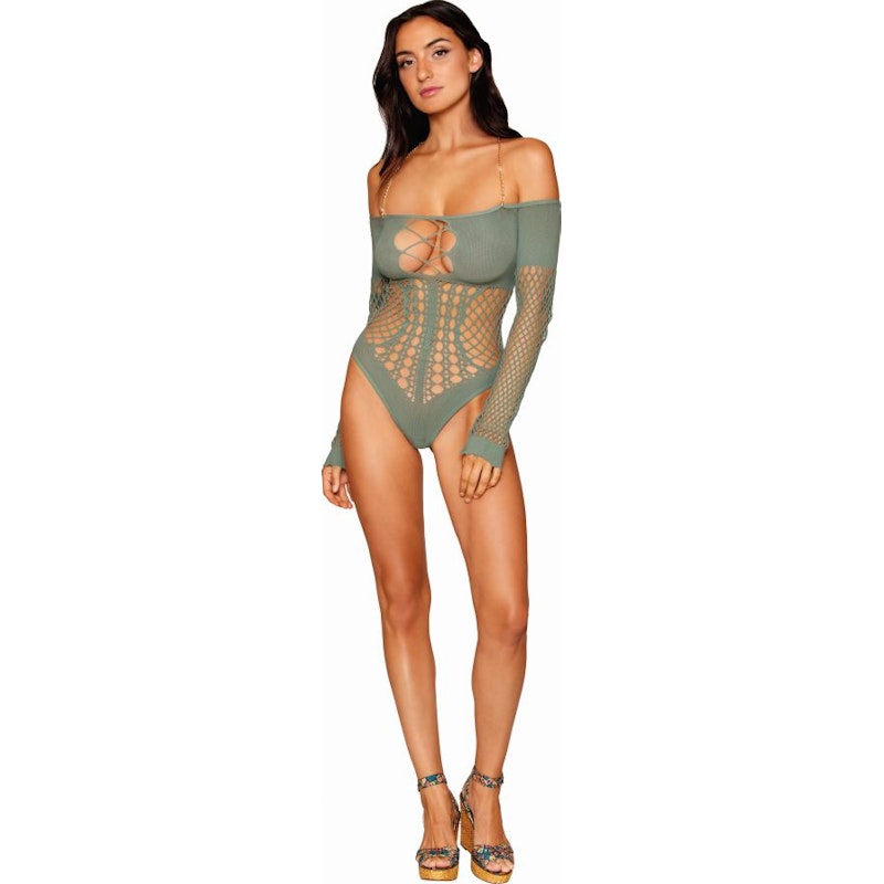 Seamless Long Sleeve Teddy - Sage - K. P.