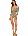 Seamless Long Sleeve Teddy - Sage - K. P.