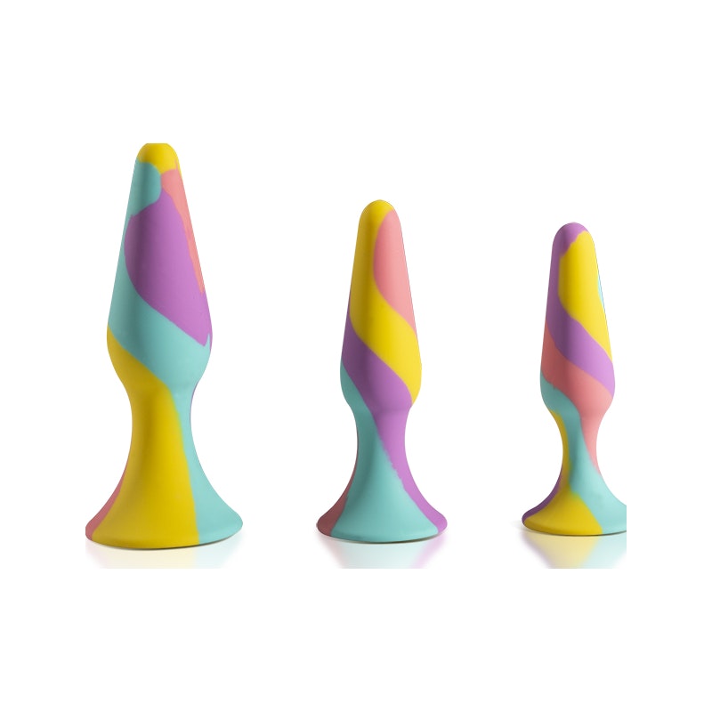 TriPlugs 3 Piece Silicone Anal Training Kit - Rainbow - K. P.