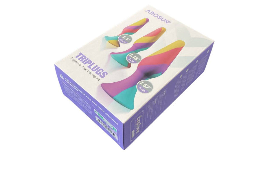 TriPlugs 3 Piece Silicone Anal Training Kit - Rainbow - K. P.