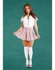 3 Pc Pink Private School Girl Costume