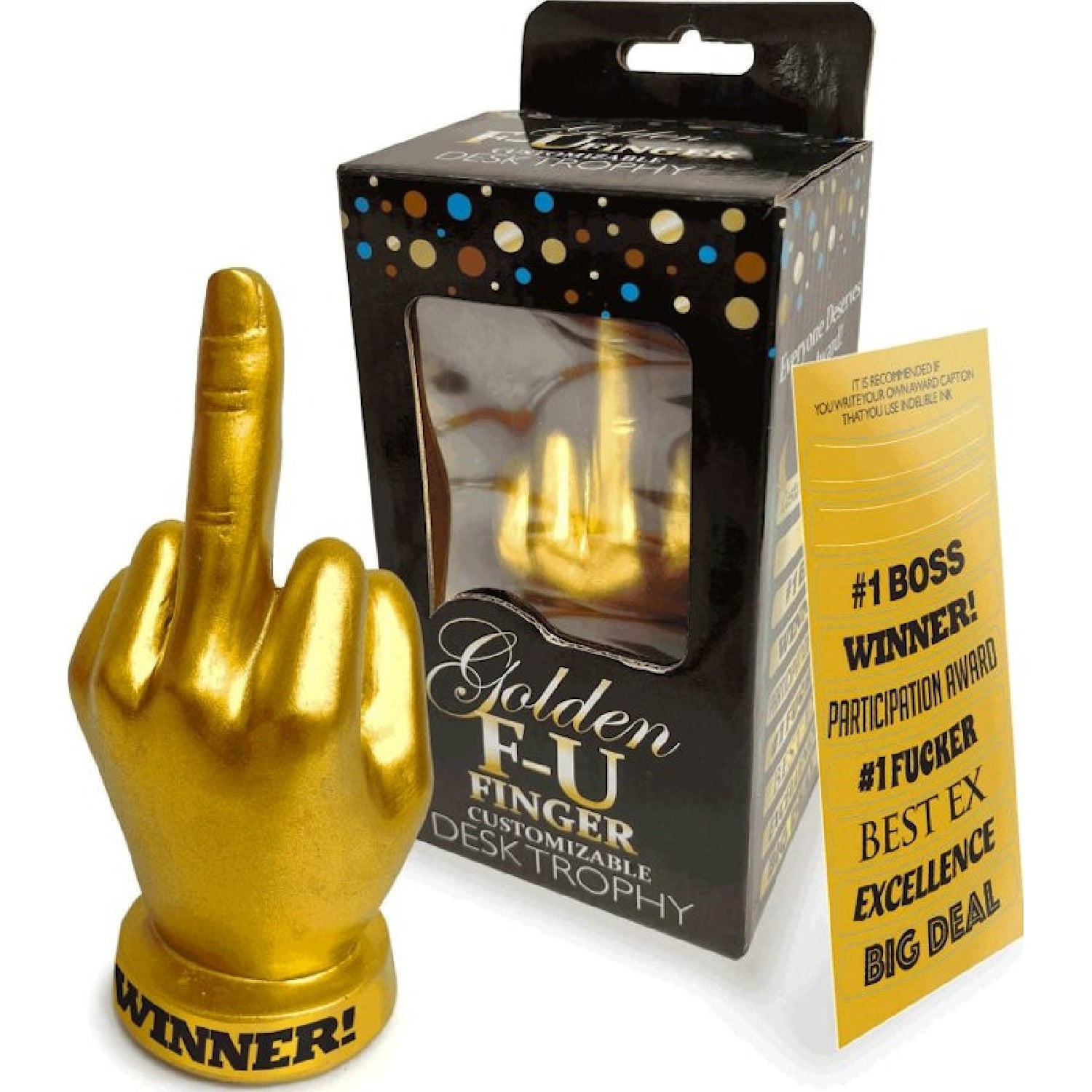 Golden FU Finger Trophy - K. P.