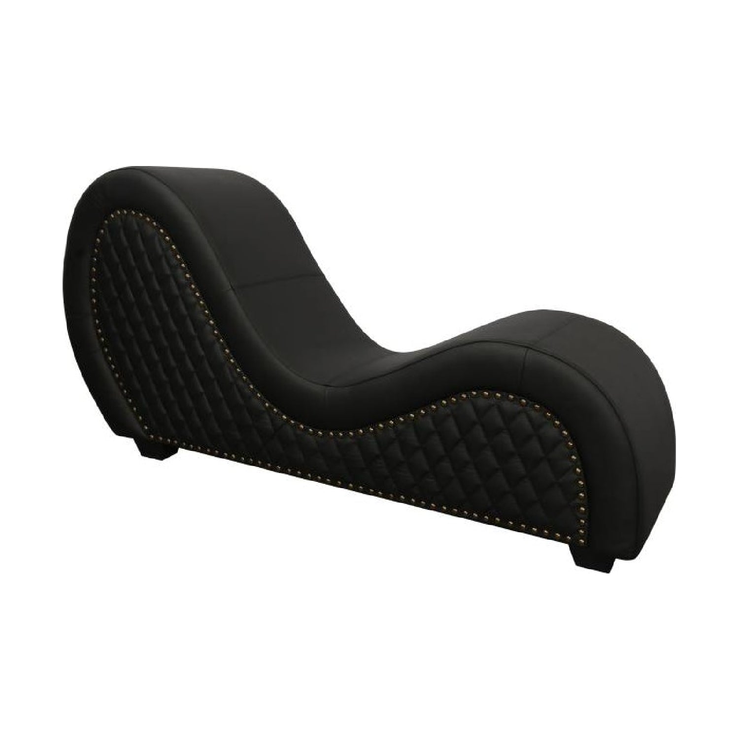 Kama Sutra Mebon Chaise Love Lounge Studded and Quilted - Black - K. P.