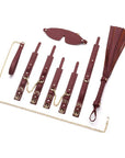 8 Piece Deluxe Bondage Play Kit - Burgundy Gold - K. P.