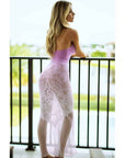 Ombre Floral Plunge Dress Pink Lavender