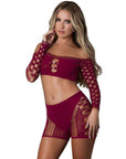 Stella Crop Top And Short Set Burgundy