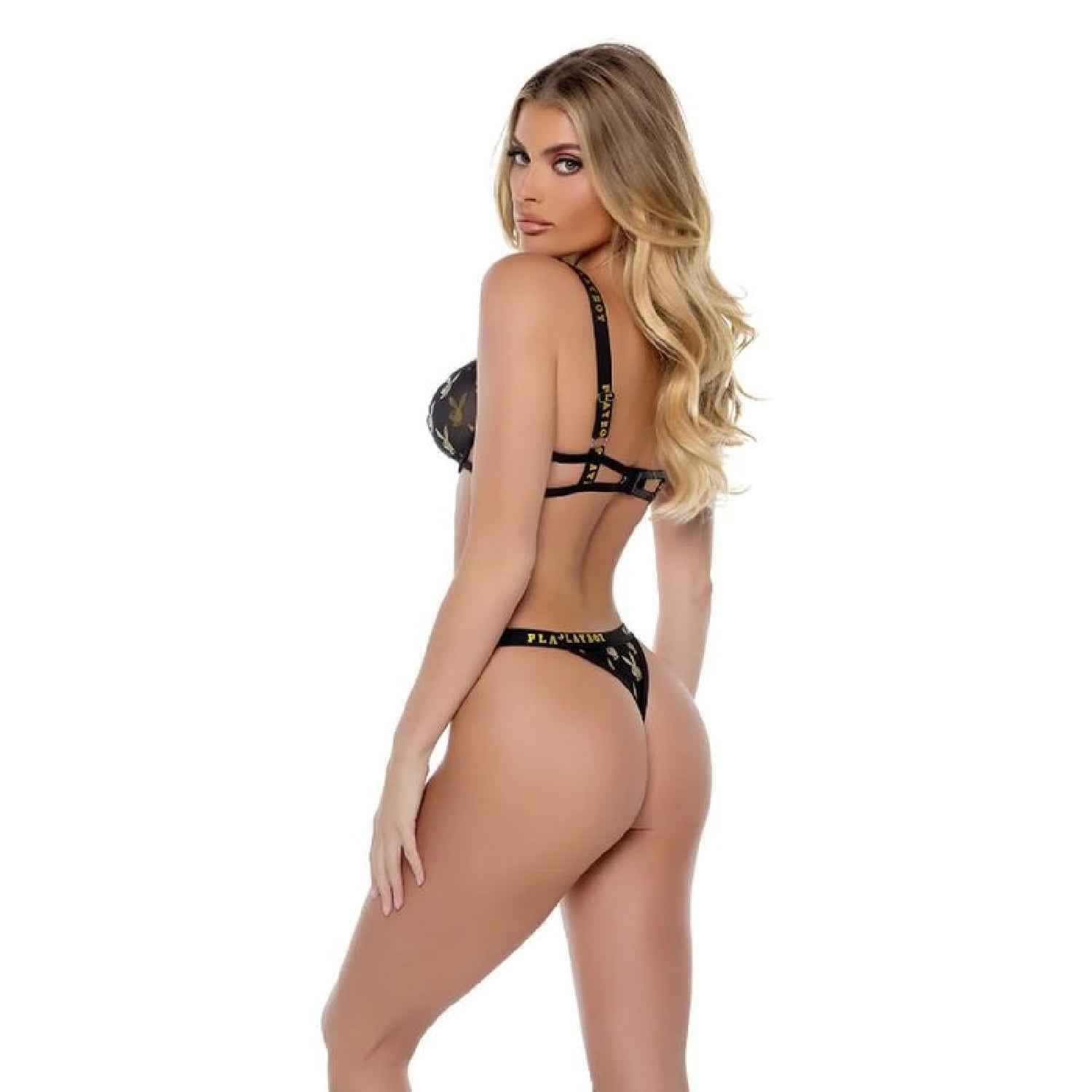 Playboy Foiled Bunny 2 Pc Set - Gold/Black