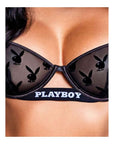 Playboy Noir Lingerie 2 Pc Set - Black