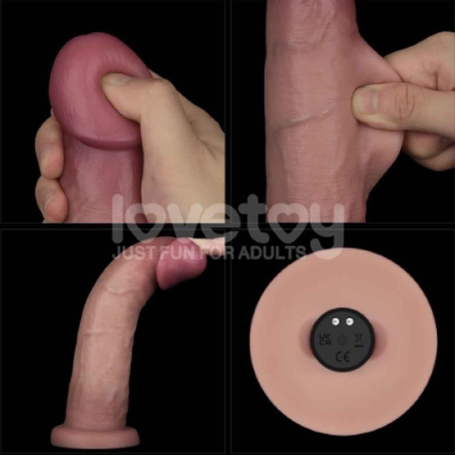 Vibrating Sliding Skin Pro II Silicone Dong 9in