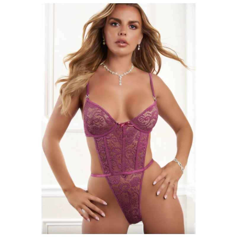 1 Pc Ultra-Sexy Open Back Lace Teddy